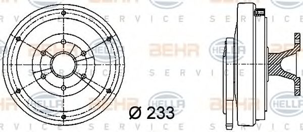 Сцепление, вентилятор радиатора BEHR HELLA SERVICE 8MV 376 730-011