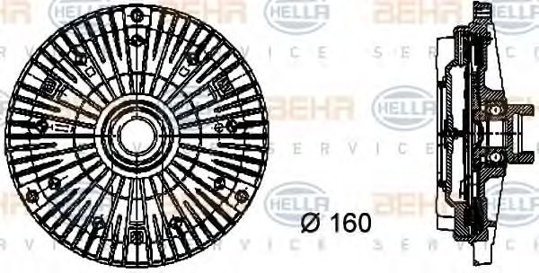 Сцепление, вентилятор радиатора BEHR HELLA SERVICE 8MV 376 732-081