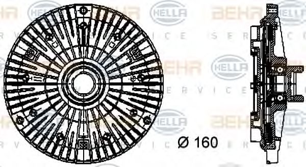 Сцепление, вентилятор радиатора BEHR HELLA SERVICE 8MV 376 732-091