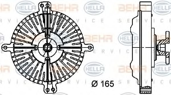 Сцепление, вентилятор радиатора BEHR HELLA SERVICE 8MV 376 733-051