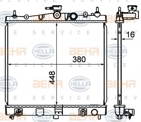 Радиатор, охлаждение двигателя BEHR HELLA SERVICE 8MK 376 735-121