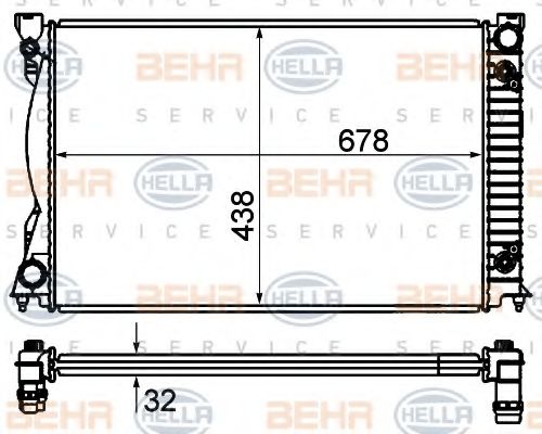 Радиатор, охлаждение двигателя BEHR HELLA SERVICE 8MK 376 735-151