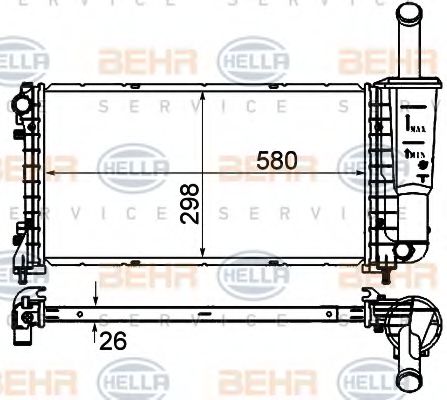 Радиатор, охлаждение двигателя BEHR HELLA SERVICE 8MK 376 735-161