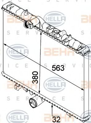 Радиатор, охлаждение двигателя BEHR HELLA SERVICE 8MK 376 745-071