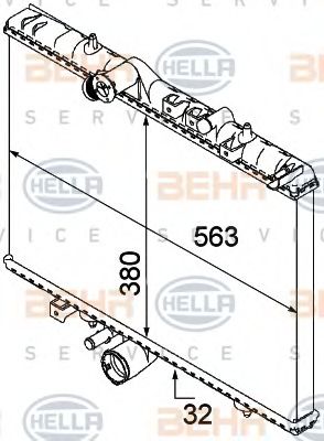 Радиатор, охлаждение двигателя BEHR HELLA SERVICE 8MK 376 745-081