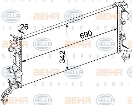 Радиатор, охлаждение двигателя BEHR HELLA SERVICE 8MK 376 745-231
