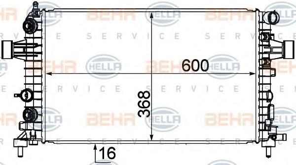 Радиатор, охлаждение двигателя BEHR HELLA SERVICE 8MK 376 745-771