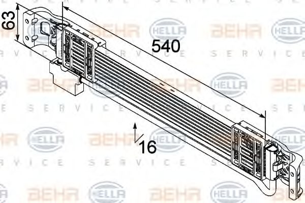 масляный радиатор, двигательное масло BEHR HELLA SERVICE 8MO 376 747-131