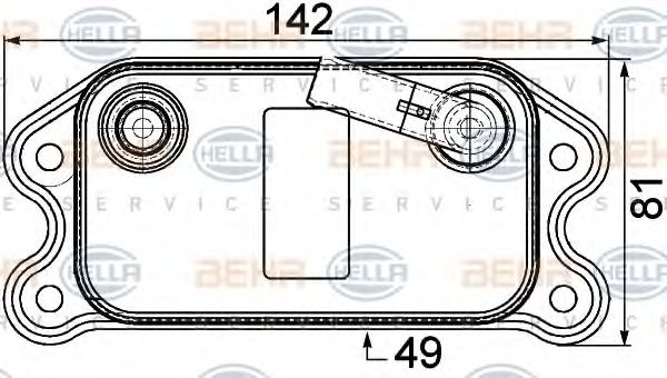 масляный радиатор, двигательное масло BEHR HELLA SERVICE 8MO 376 747-181