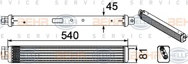 масляный радиатор, двигательное масло BEHR HELLA SERVICE 8MO 376 747-211