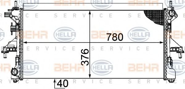 Радиатор, охлаждение двигателя BEHR HELLA SERVICE 8MK 376 753-621