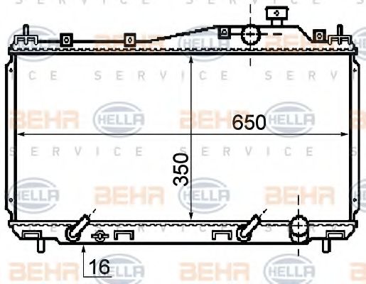 Радиатор, охлаждение двигателя BEHR HELLA SERVICE 8MK 376 753-631