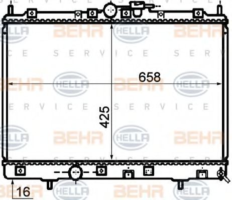 Радиатор, охлаждение двигателя BEHR HELLA SERVICE 8MK 376 753-671