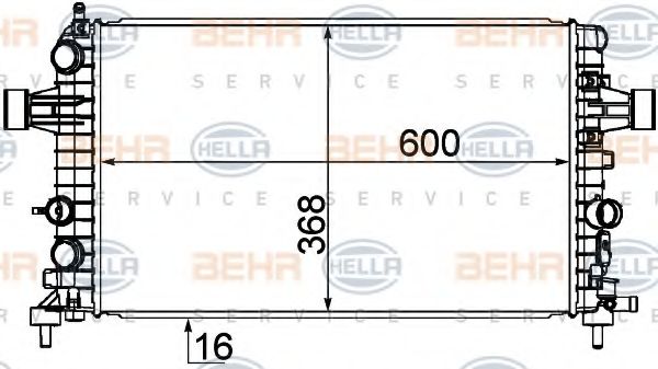 Радиатор, охлаждение двигателя BEHR HELLA SERVICE 8MK 376 754-081