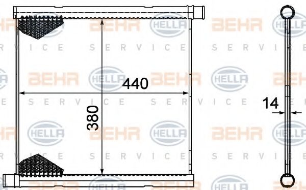 Радиатор, охлаждение двигателя BEHR HELLA SERVICE 8MK 376 754-601