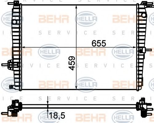 Радиатор, охлаждение двигателя BEHR HELLA SERVICE 8MK 376 756-591