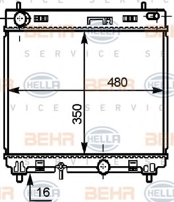 Радиатор, охлаждение двигателя BEHR HELLA SERVICE 8MK 376 756-791