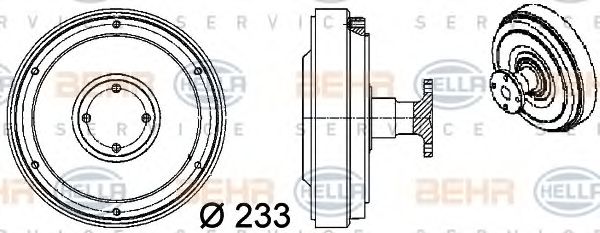 Сцепление, вентилятор радиатора BEHR HELLA SERVICE 8MV 376 757-091