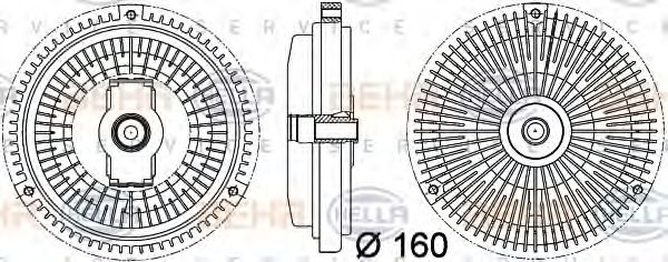 Сцепление, вентилятор радиатора BEHR HELLA SERVICE 8MV 376 757-341