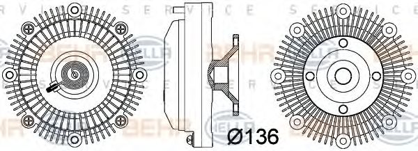 Сцепление, вентилятор радиатора BEHR HELLA SERVICE 8MV 376 757-381