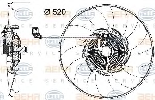 Вентилятор, охлаждение двигателя BEHR HELLA SERVICE 8MV 376 758-291