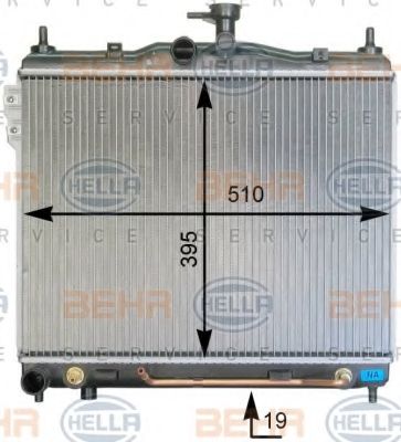 Радиатор, охлаждение двигателя BEHR HELLA SERVICE 8MK 376 762-011