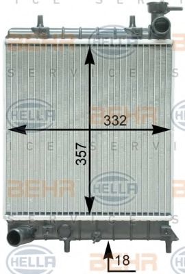 Радиатор, охлаждение двигателя BEHR HELLA SERVICE 8MK 376 762-061