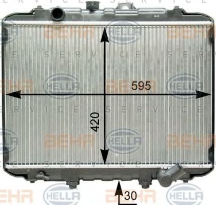Радиатор, охлаждение двигателя BEHR HELLA SERVICE 8MK 376 762-381