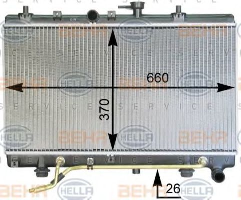 Радиатор, охлаждение двигателя BEHR HELLA SERVICE 8MK 376 762-421