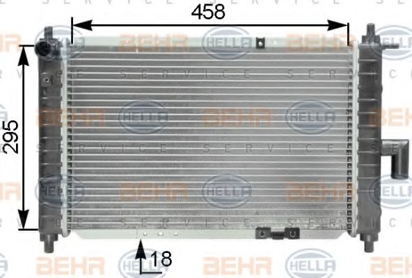 Радиатор, охлаждение двигателя BEHR HELLA SERVICE 8MK 376 762-521
