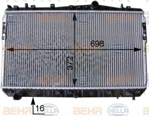 Радиатор, охлаждение двигателя BEHR HELLA SERVICE 8MK 376 762-691