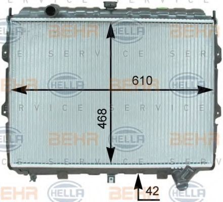 Радиатор, охлаждение двигателя BEHR HELLA SERVICE 8MK 376 762-731
