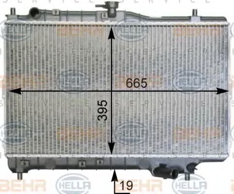 Радиатор, охлаждение двигателя BEHR HELLA SERVICE 8MK 376 763-381