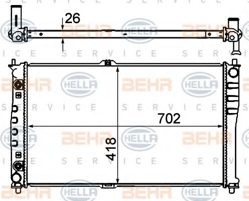 Радиатор, охлаждение двигателя BEHR HELLA SERVICE 8MK 376 763-581