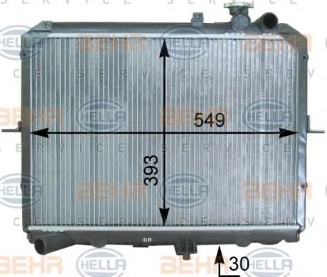 Радиатор, охлаждение двигателя BEHR HELLA SERVICE 8MK 376 763-641