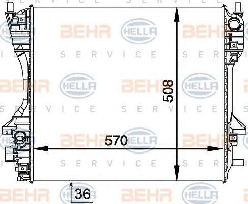 Радиатор, охлаждение двигателя BEHR HELLA SERVICE 8MK 376 764-431