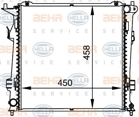 Радиатор, охлаждение двигателя BEHR HELLA SERVICE 8MK 376 764-461