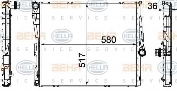 Радиатор, охлаждение двигателя BEHR HELLA SERVICE 8MK 376 764-771