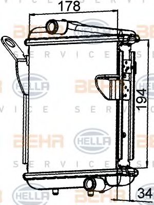 Радиатор, охлаждение двигателя BEHR HELLA SERVICE 8MK 376 765-271