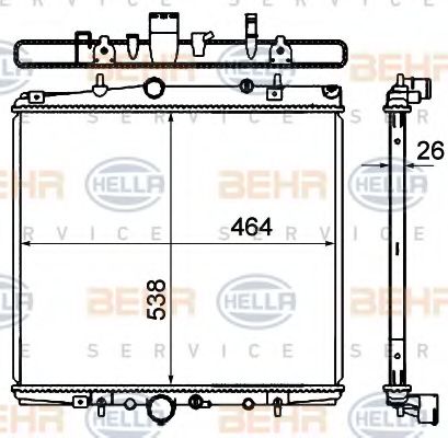 Радиатор, охлаждение двигателя BEHR HELLA SERVICE 8MK 376 767-111
