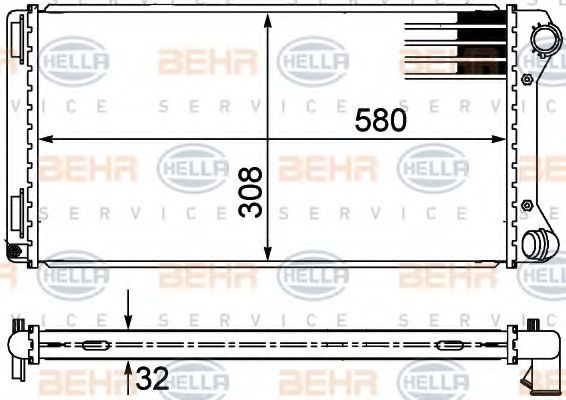 Радиатор, охлаждение двигателя BEHR HELLA SERVICE 8MK 376 767-631