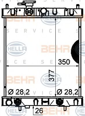 Радиатор, охлаждение двигателя BEHR HELLA SERVICE 8MK 376 770-451
