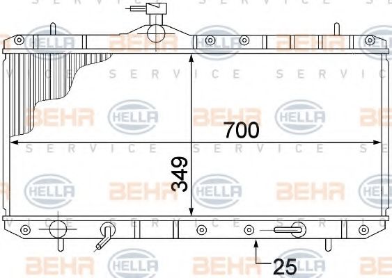Радиатор, охлаждение двигателя BEHR HELLA SERVICE 8MK 376 773-031