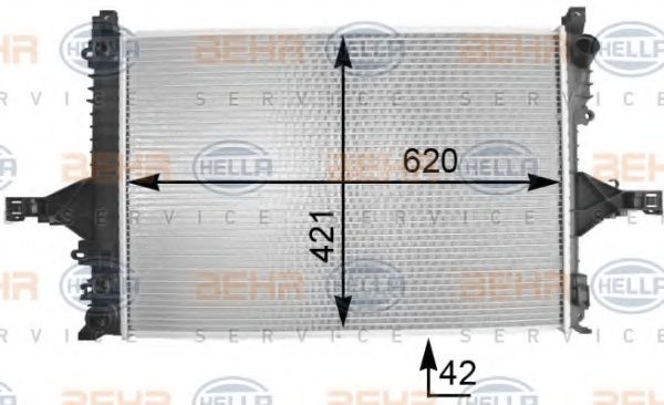 Радиатор, охлаждение двигателя BEHR HELLA SERVICE 8MK 376 774-231