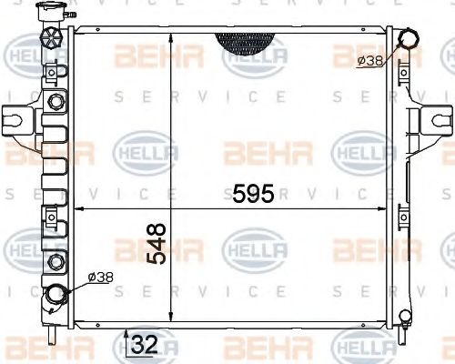 Радиатор, охлаждение двигателя BEHR HELLA SERVICE 8MK 376 774-251