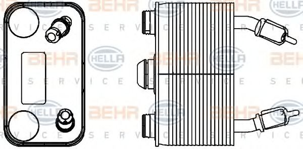 Масляный радиатор, автоматическая коробка передач BEHR HELLA SERVICE 8MO 376 778-191