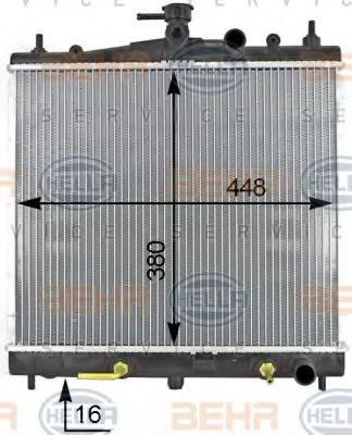 Радиатор, охлаждение двигателя BEHR HELLA SERVICE 8MK 376 787-641