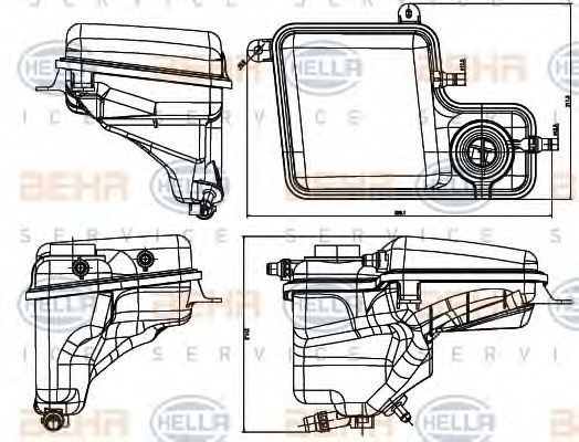 Компенсационный бак, охлаждающая жидкость BEHR HELLA SERVICE 8MA 376 789-711