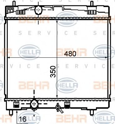 Радиатор, охлаждение двигателя BEHR HELLA SERVICE 8MK 376 790-061