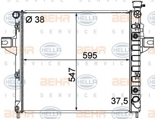 Радиатор, охлаждение двигателя BEHR HELLA SERVICE 8MK 376 790-091